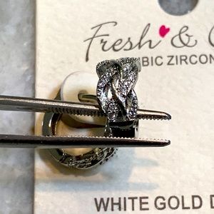 Cubic Zirconia Huggie Earrings